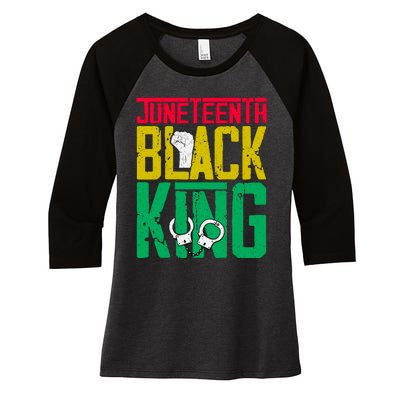 Juneteenth Black King Celebration Graphic Women's Tri-Blend 3/4-Sleeve Raglan Shirt