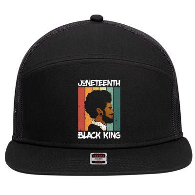 Juneteenth Black King African American Father Black Dad Gift 7 Panel Mesh Trucker Snapback Hat