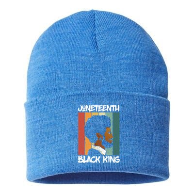 Juneteenth Black King African American Father Black Dad Gift Sustainable Knit Beanie