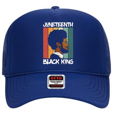 Juneteenth Black King African American Father Black Dad Gift High Crown Mesh Back Trucker Hat