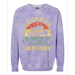 January Birthday Legends Were Born In January Colorblast Crewneck Sweatshirt