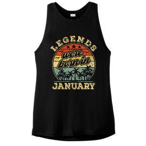 January Birthday Legends Were Born In January Ladies PosiCharge Tri-Blend Wicking Tank