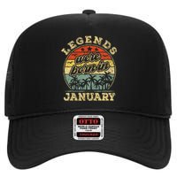 January Birthday Legends Were Born In January High Crown Mesh Back Trucker Hat