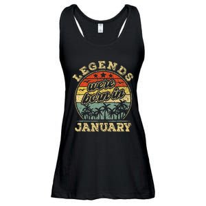 January Birthday Legends Were Born In January Ladies Essential Flowy Tank