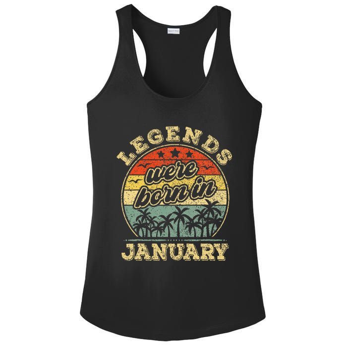 January Birthday Legends Were Born In January Ladies PosiCharge Competitor Racerback Tank