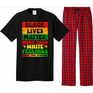 Juneteenth Black Lives Matter More Than White Feelings Gift Pajama Set