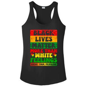 Juneteenth Black Lives Matter More Than White Feelings Gift Ladies PosiCharge Competitor Racerback Tank