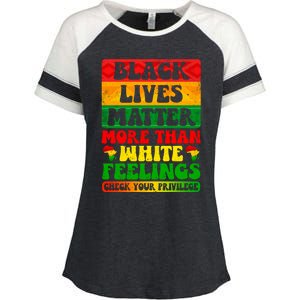 Juneteenth Black Lives Matter More Than White Feelings Gift Enza Ladies Jersey Colorblock Tee