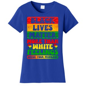 Juneteenth Black Lives Matter More Than White Feelings Gift Women's T-Shirt