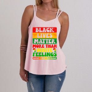 Juneteenth Black Lives Matter More Than White Feelings Gift Women's Strappy Tank