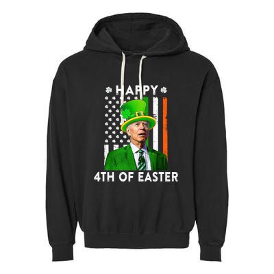 Joe Biden Leprechaun Happy 4th Of Easter Funny Patricks Day Gift Garment-Dyed Fleece Hoodie