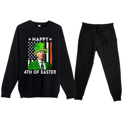 Joe Biden Leprechaun Happy 4th Of Easter Funny Patricks Day Gift Premium Crewneck Sweatsuit Set