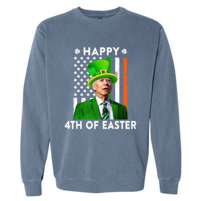 Joe Biden Leprechaun Happy 4th Of Easter Funny Patricks Day Gift Garment-Dyed Sweatshirt