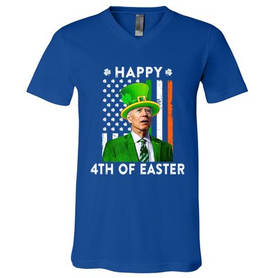 Joe Biden Leprechaun Happy 4th Of Easter Funny Patricks Day Gift V-Neck T-Shirt