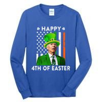 Joe Biden Leprechaun Happy 4th Of Easter Funny Patricks Day Gift Tall Long Sleeve T-Shirt