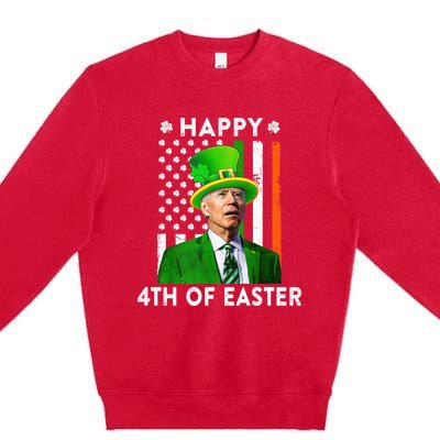 Joe Biden Leprechaun Happy 4th Of Easter Funny Patricks Day Gift Premium Crewneck Sweatshirt