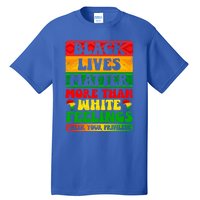 Juneteenth Black Lives Matter More Than White Feelings Gift Tall T-Shirt