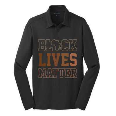 Juneteenth Black Lives Matter Blm Black History Funny Gift Silk Touch Performance Long Sleeve Polo