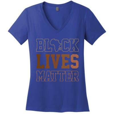 Juneteenth Black Lives Matter Blm Black History Funny Gift Women's V-Neck T-Shirt