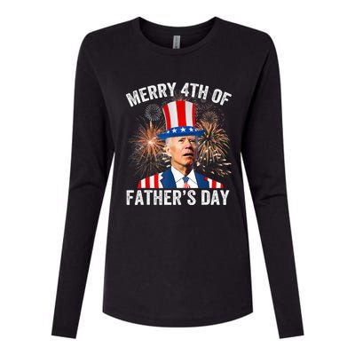 Joe Biden Merry 4th Of Father's Day Funny 4th Of July Womens Cotton Relaxed Long Sleeve T-Shirt