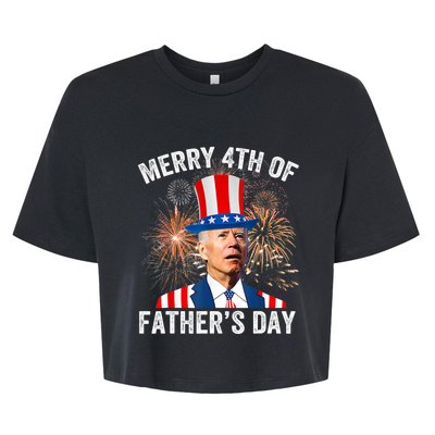 Joe Biden Merry 4th Of Father's Day Funny 4th Of July Bella+Canvas Jersey Crop Tee