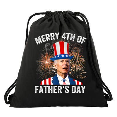 Joe Biden Merry 4th Of Father's Day Funny 4th Of July Drawstring Bag