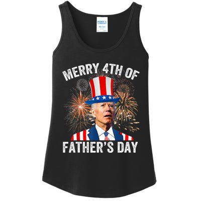 Joe Biden Merry 4th Of Father's Day Funny 4th Of July Ladies Essential Tank