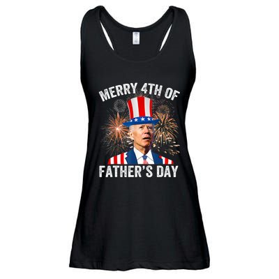 Joe Biden Merry 4th Of Father's Day Funny 4th Of July Ladies Essential Flowy Tank