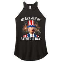 Joe Biden Merry 4th Of Father's Day Funny 4th Of July Women's Perfect Tri Rocker Tank