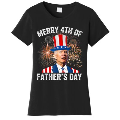 Joe Biden Merry 4th Of Father's Day Funny 4th Of July Women's T-Shirt