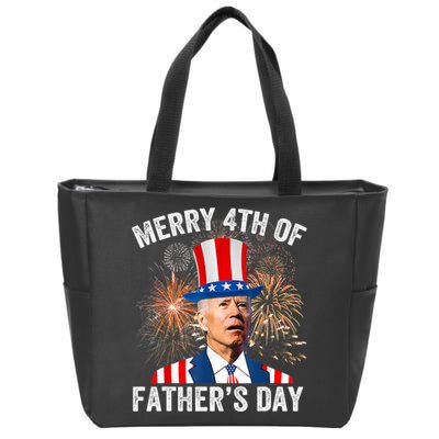 Joe Biden Merry 4th Of Father's Day Funny 4th Of July Zip Tote Bag