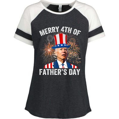 Joe Biden Merry 4th Of Father's Day Funny 4th Of July Enza Ladies Jersey Colorblock Tee