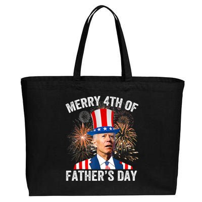 Joe Biden Merry 4th Of Father's Day Funny 4th Of July Cotton Canvas Jumbo Tote