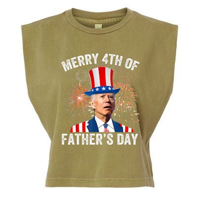 Joe Biden Merry 4th Of Father's Day Funny 4th Of July Garment-Dyed Women's Muscle Tee