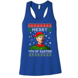 Joe Biden Merry 4th Of Easter For Funny 4th Of July Cool Gift Women's Racerback Tank