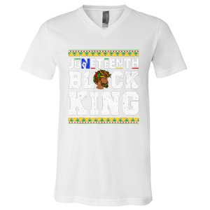 Juneteenth Black Melanin King History Month African V-Neck T-Shirt