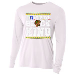 Juneteenth Black Melanin King History Month African Cooling Performance Long Sleeve Crew