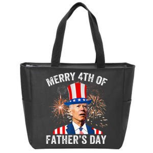 Joe Biden Merry 4th Of Fathers Day Funny 4th Of July Zip Tote Bag