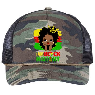 Juneteenth Black Melanin I Am Black History Month Gift Retro Rope Trucker Hat Cap