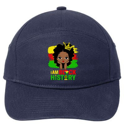 Juneteenth Black Melanin I Am Black History Month Gift 7-Panel Snapback Hat