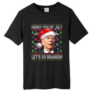 Joe Biden Merry 4th Of July Let's Go Branson Brandon Ugly Christmas Sweater Tall Fusion ChromaSoft Performance T-Shirt