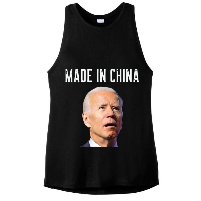 Joe Biden Made In China Joe Biden Is An Idiot Ladies PosiCharge Tri-Blend Wicking Tank