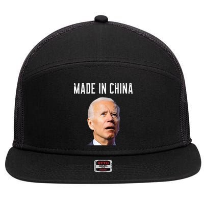 Joe Biden Made In China Joe Biden Is An Idiot 7 Panel Mesh Trucker Snapback Hat
