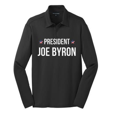 Joe Byron Meme President Silk Touch Performance Long Sleeve Polo