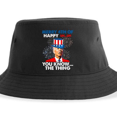 Joe Biden Merry 4th Of You Know The Thing 4th Of July Sustainable Bucket Hat
