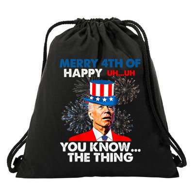 Joe Biden Merry 4th Of You Know The Thing 4th Of July Drawstring Bag