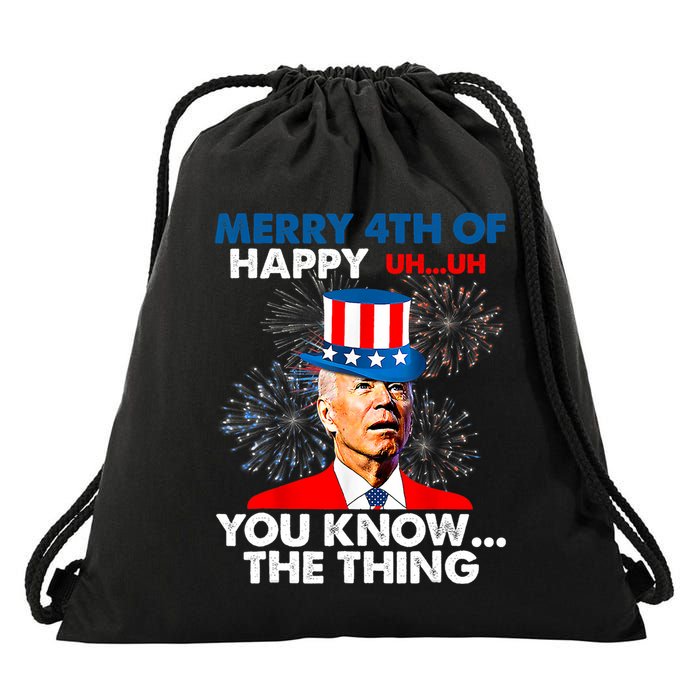 Joe Biden Merry 4th Of You Know The Thing 4th Of July Drawstring Bag