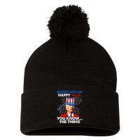 Joe Biden Merry 4th Of You Know The Thing 4th Of July Pom Pom 12in Knit Beanie