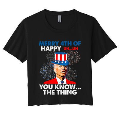 Joe Biden Merry 4th Of You Know The Thing 4th Of July Crop Top