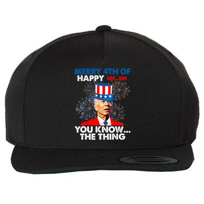 Joe Biden Merry 4th Of You Know The Thing 4th Of July Wool Snapback Cap